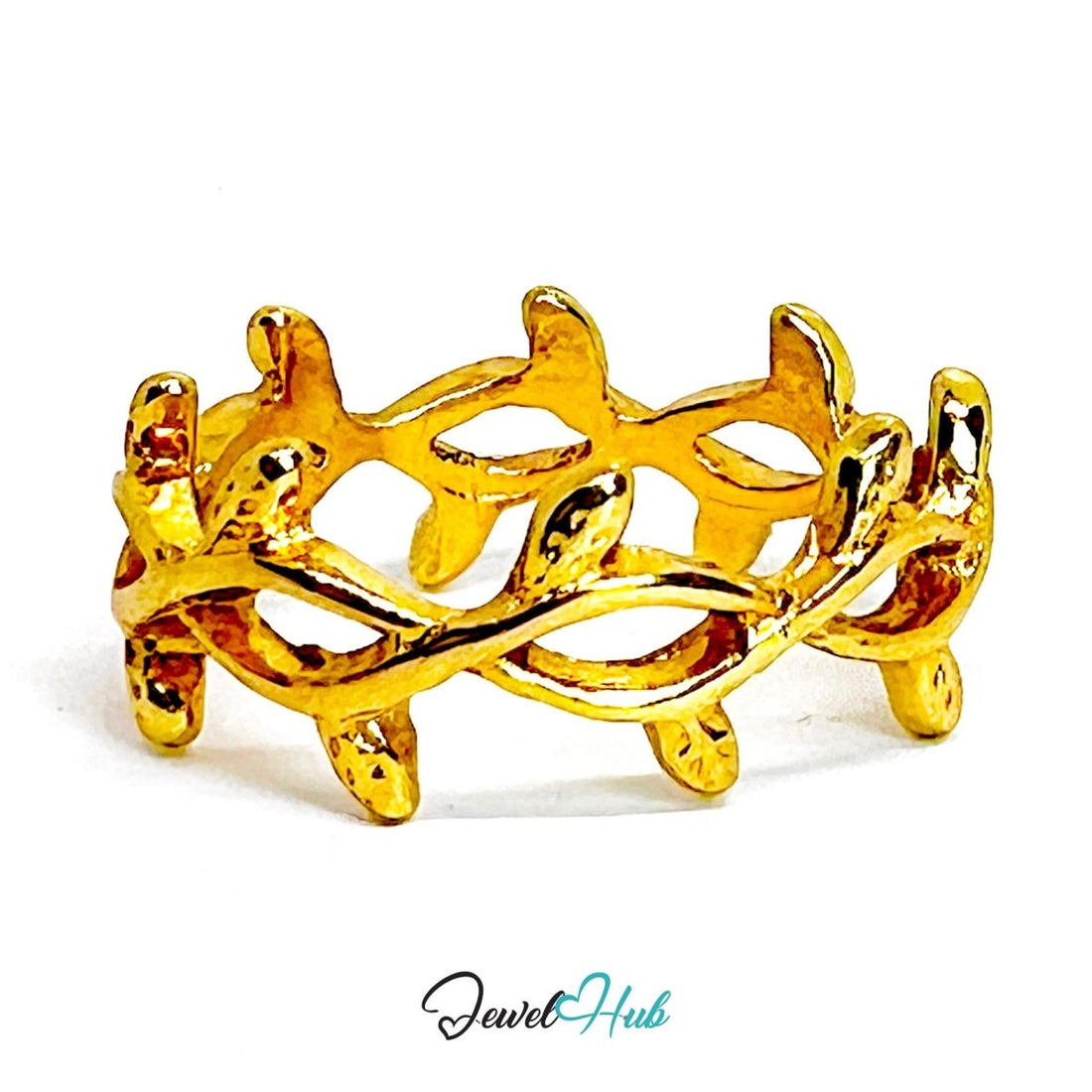 HeartDot Gold - Plated 💛 Zinc Ring · UK M · US 6.5 · Minimalist Gold · Heart Accent - JewelHub.co.uk