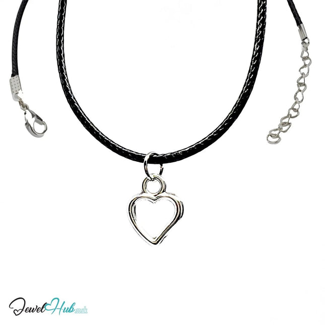 Hollow Heart MiniCharms – Silver - Plated Heartline Detail | Necklace or Bracelet Options | Zinc Alloy Charms - JewelHub.co.uk