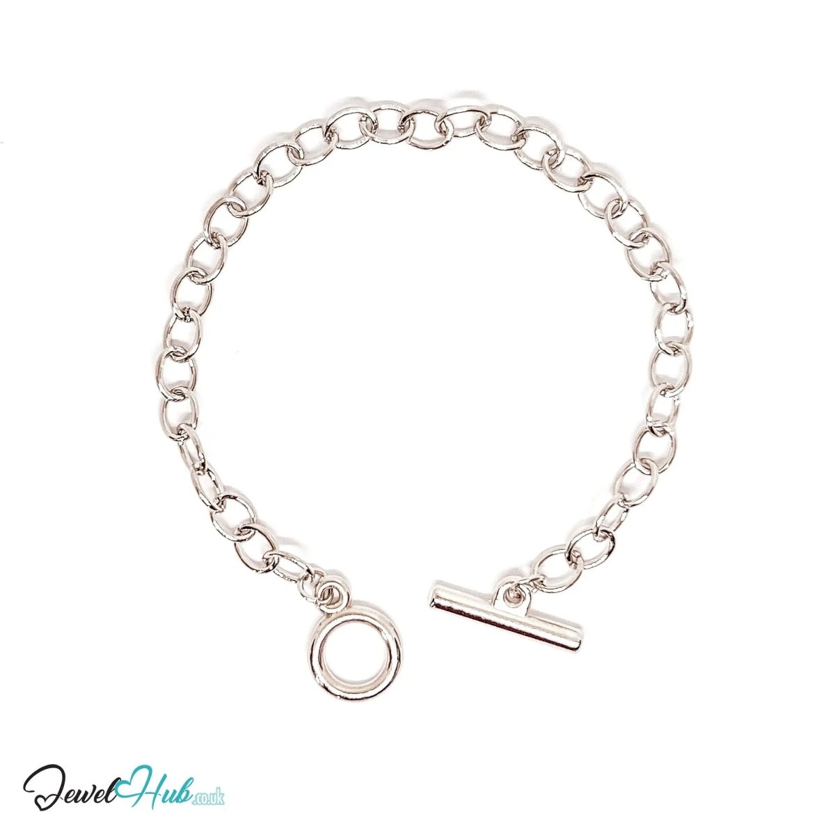 Hollow White K Plated Bracelet - JewelHub.co.uk