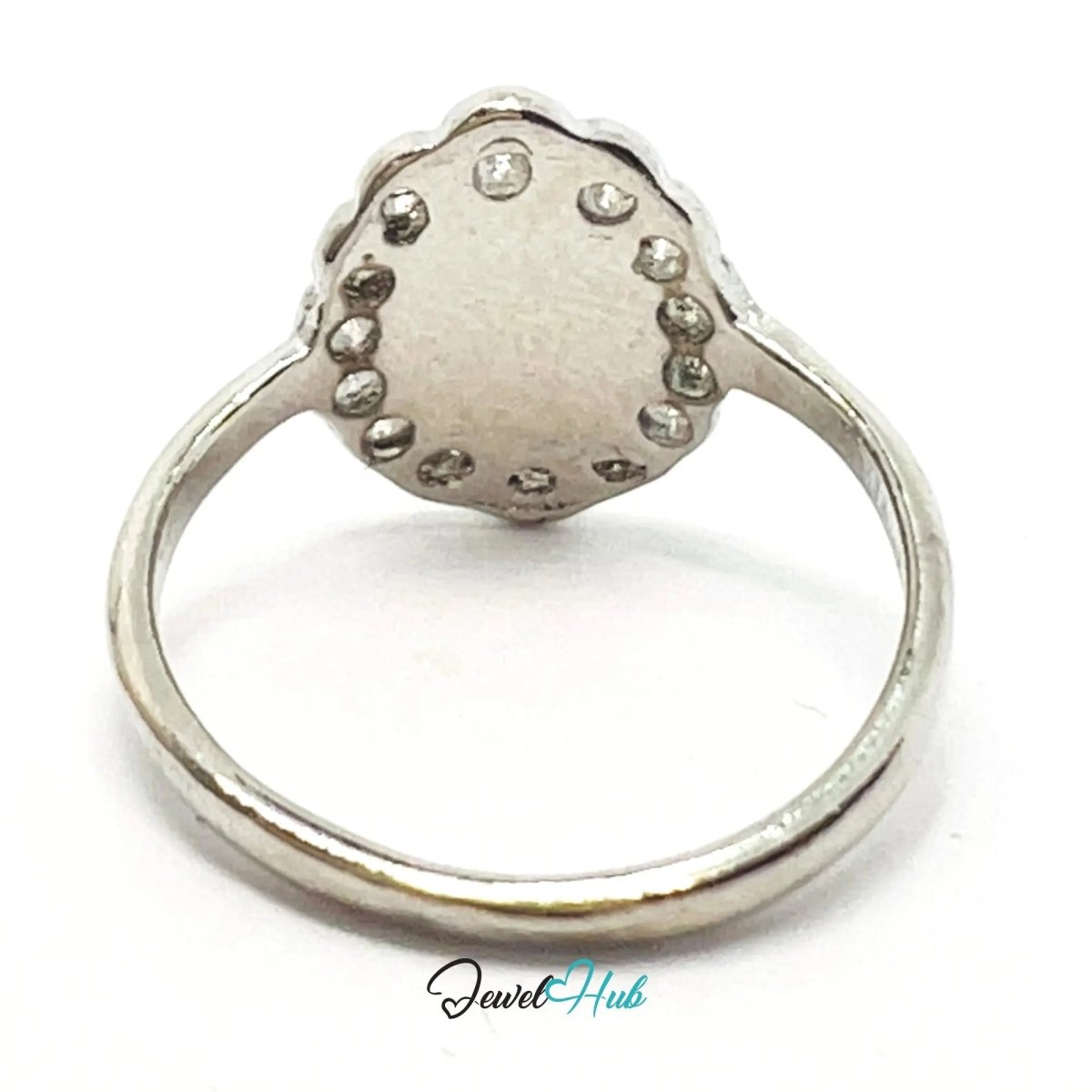 Icon Miniature Ring 🔮 Zinc Alloy · UK J · US 5 · Engraved Symbolic Motif · Silver - Tone Finish - JewelHub.co.uk