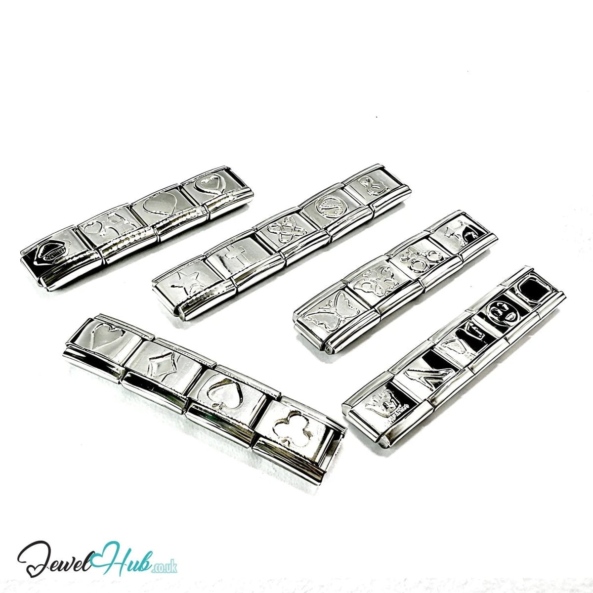 Italian Bracelet Charm by FortunaLink™ Silver Stainless Steel Charm - JewelHub.co.uk