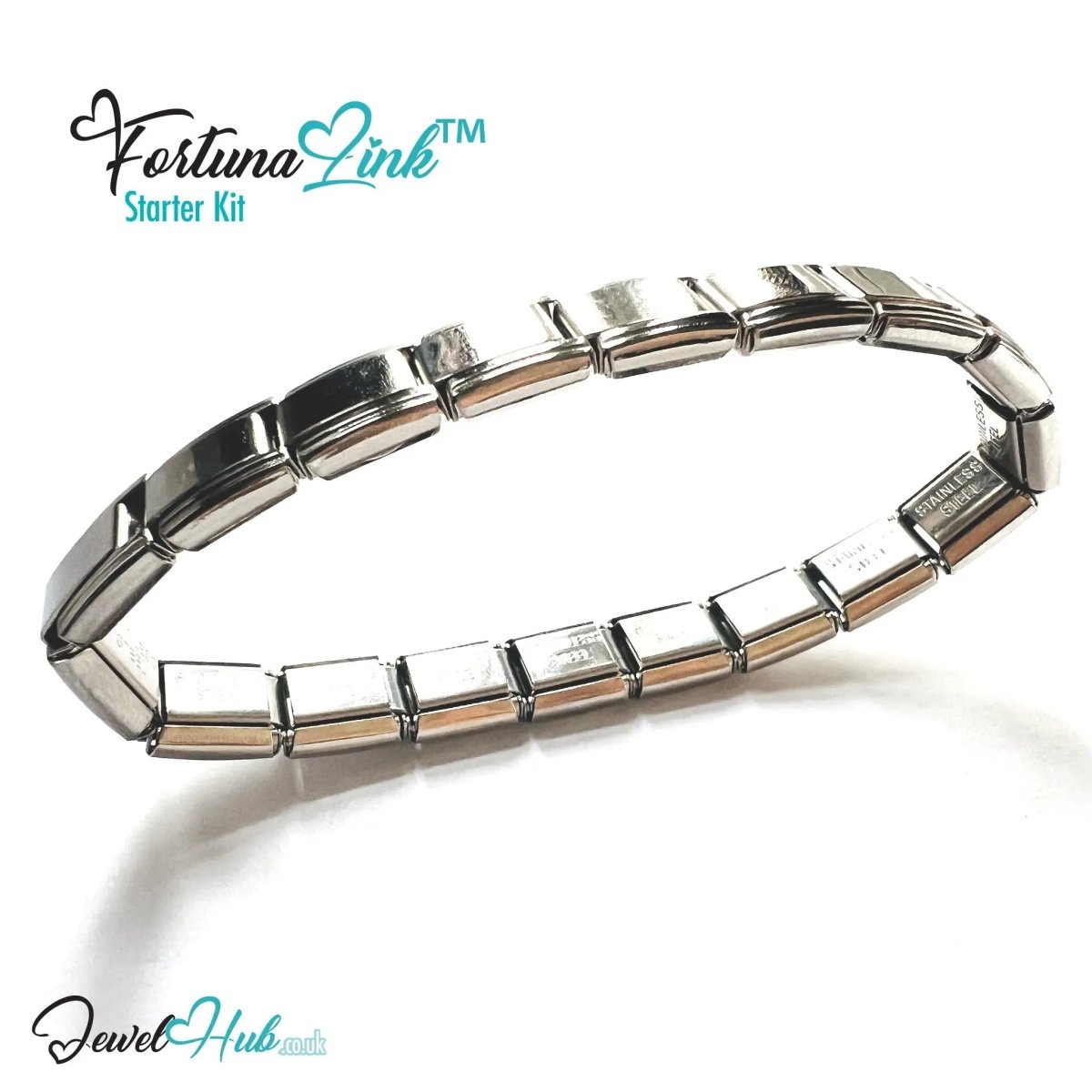 Italian Charm Bracelet by FortunaLink™ – 18 - Link Modular Starter Bundle - JewelHub.co.uk