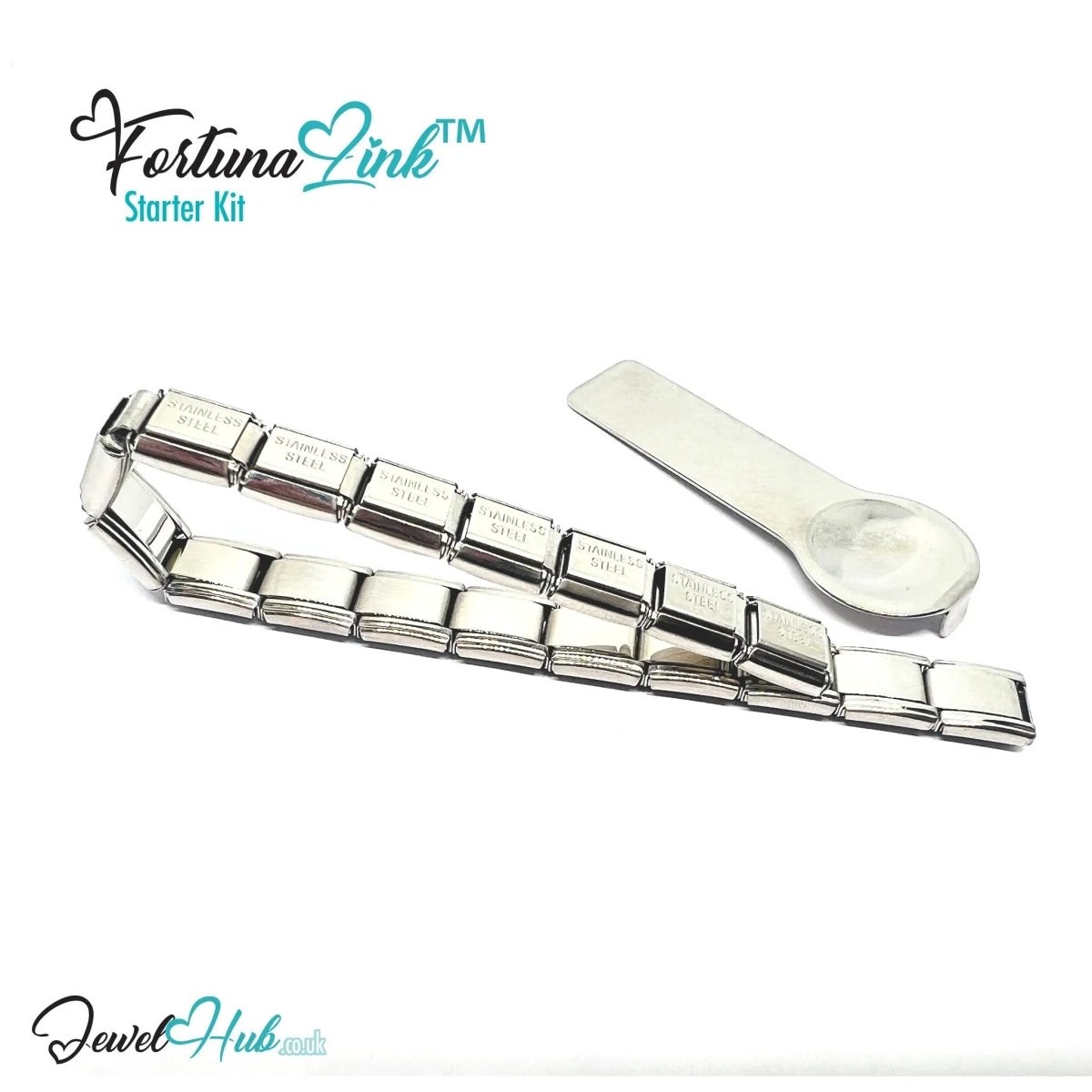 Italian Charm Bracelet by FortunaLink™ – 18 - Link Modular Starter Bundle - JewelHub.co.uk