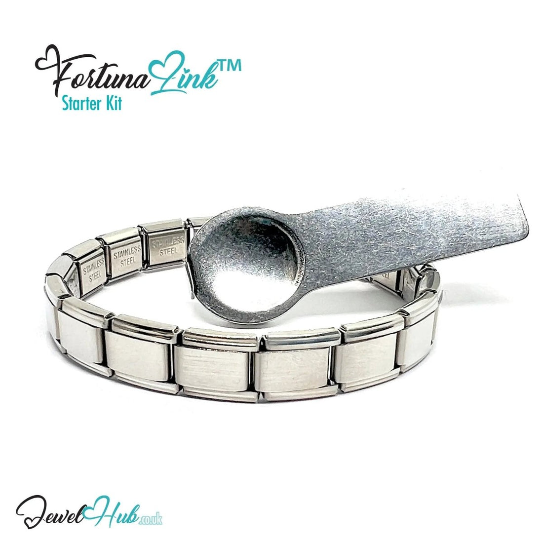 Italian Charm Bracelet by FortunaLink™ – 18 - Link Modular Starter Bundle - JewelHub.co.uk