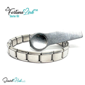 Italian Charm Bracelet by FortunaLink™ – 18 - Link Modular Starter Bundle - JewelHub.co.uk