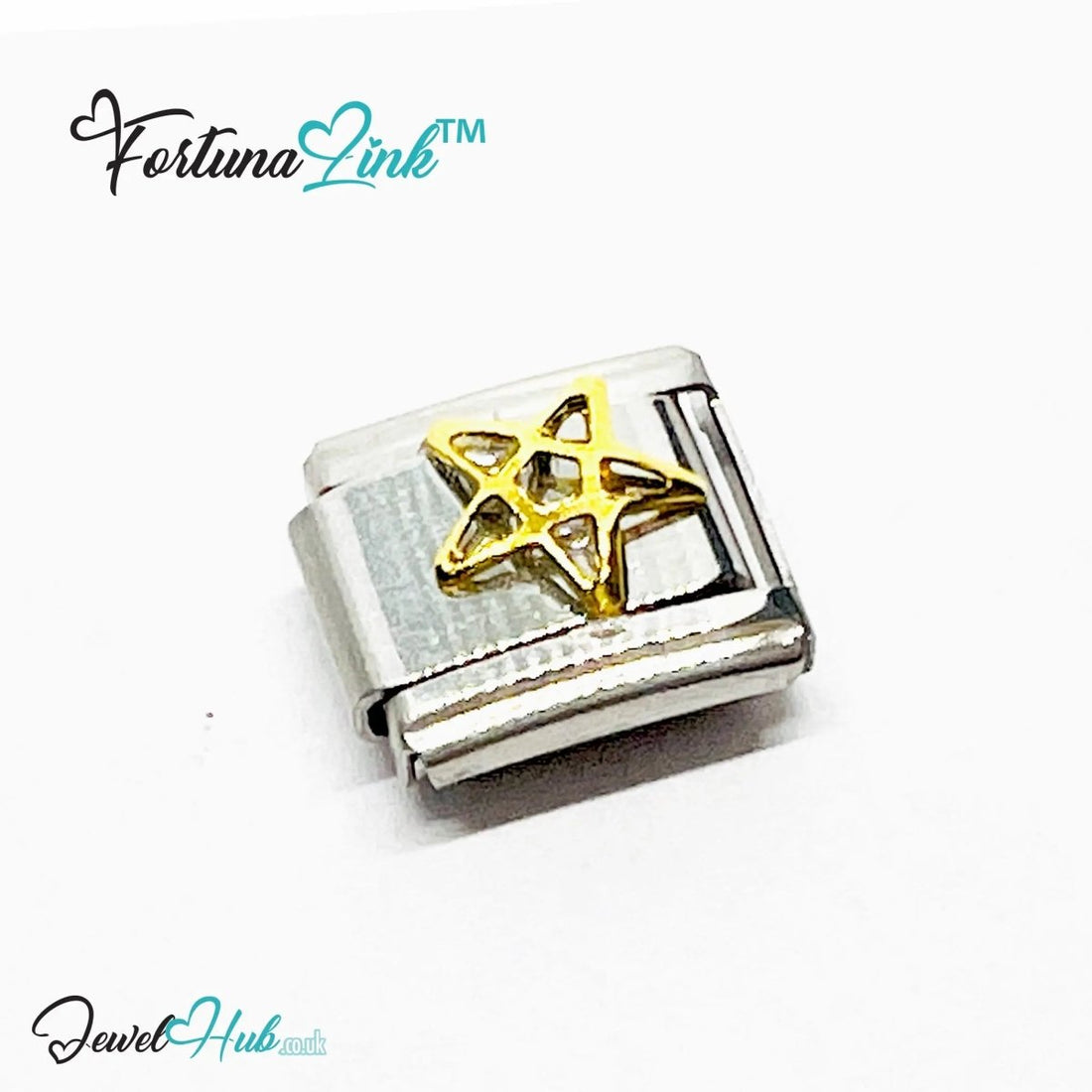 Italian Charm Bracelet (Gold) FortunaLink™ Stainless Steel Designs for Daily Meaning & Modular Style - JewelHub.co.uk