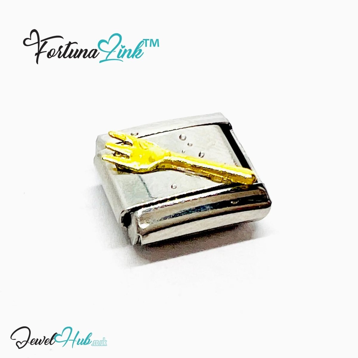 Italian Charm Bracelet (Gold) FortunaLink™ Stainless Steel Designs for Daily Meaning & Modular Style - JewelHub.co.uk