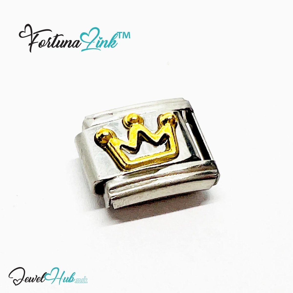 Italian Charm Bracelet (Gold) FortunaLink™ Stainless Steel Designs for Daily Meaning & Modular Style - JewelHub.co.uk