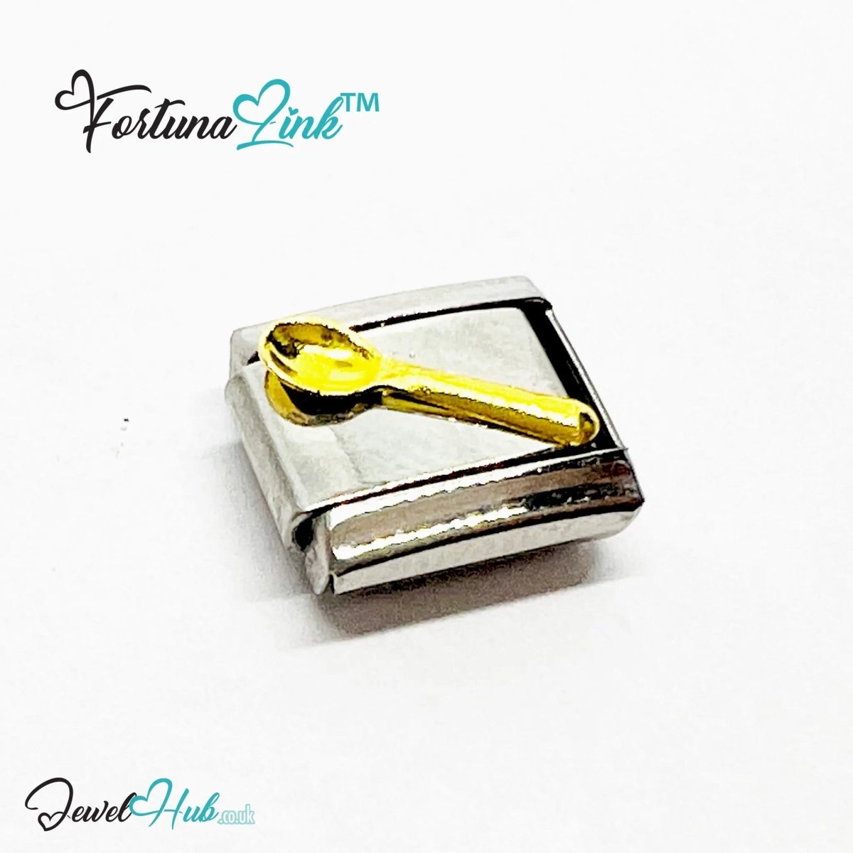 Italian Charm Bracelet (Gold) FortunaLink™ Stainless Steel Designs for Daily Meaning & Modular Style - JewelHub.co.uk