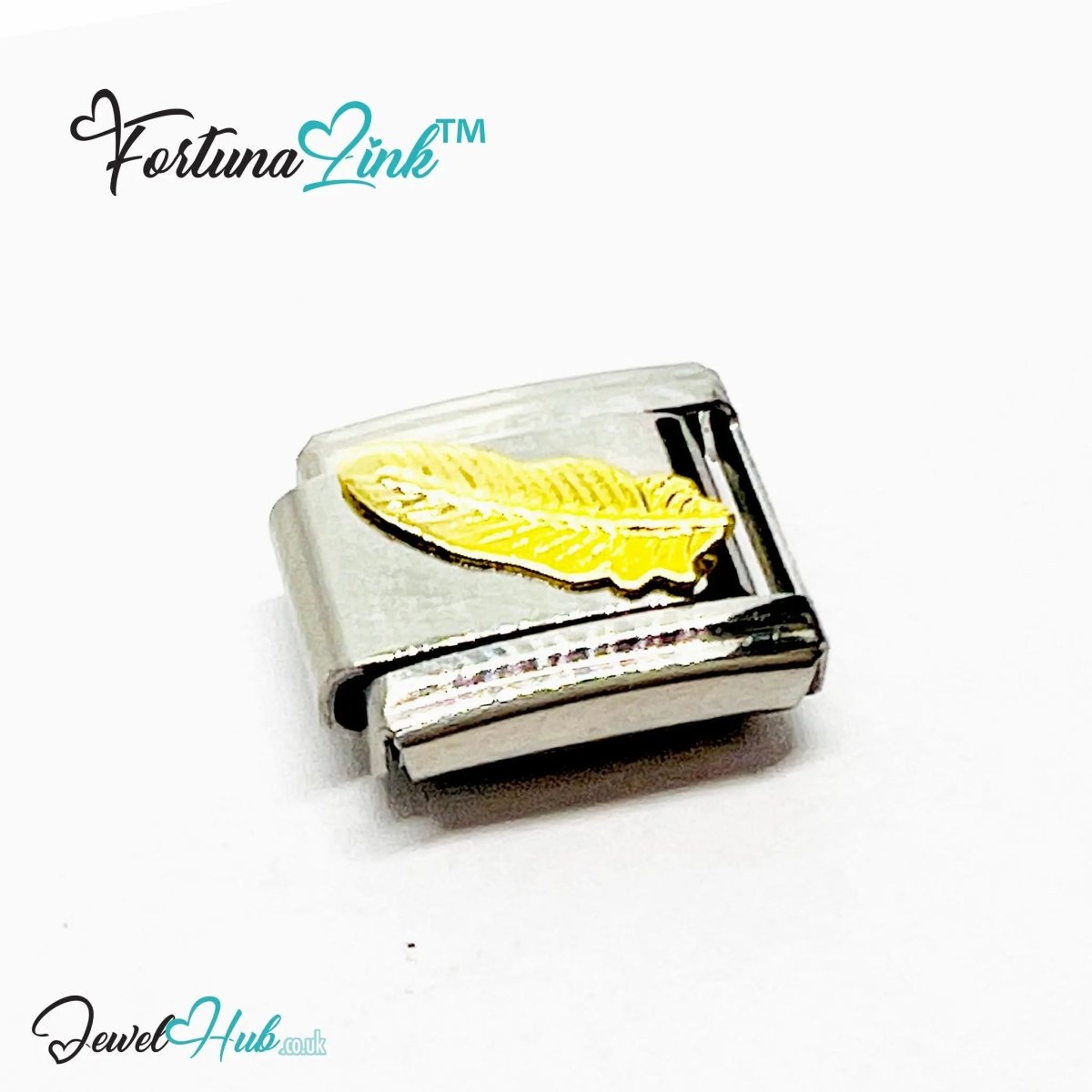 Italian Charm Bracelet (Gold) FortunaLink™ Stainless Steel Designs for Daily Meaning & Modular Style - JewelHub.co.uk