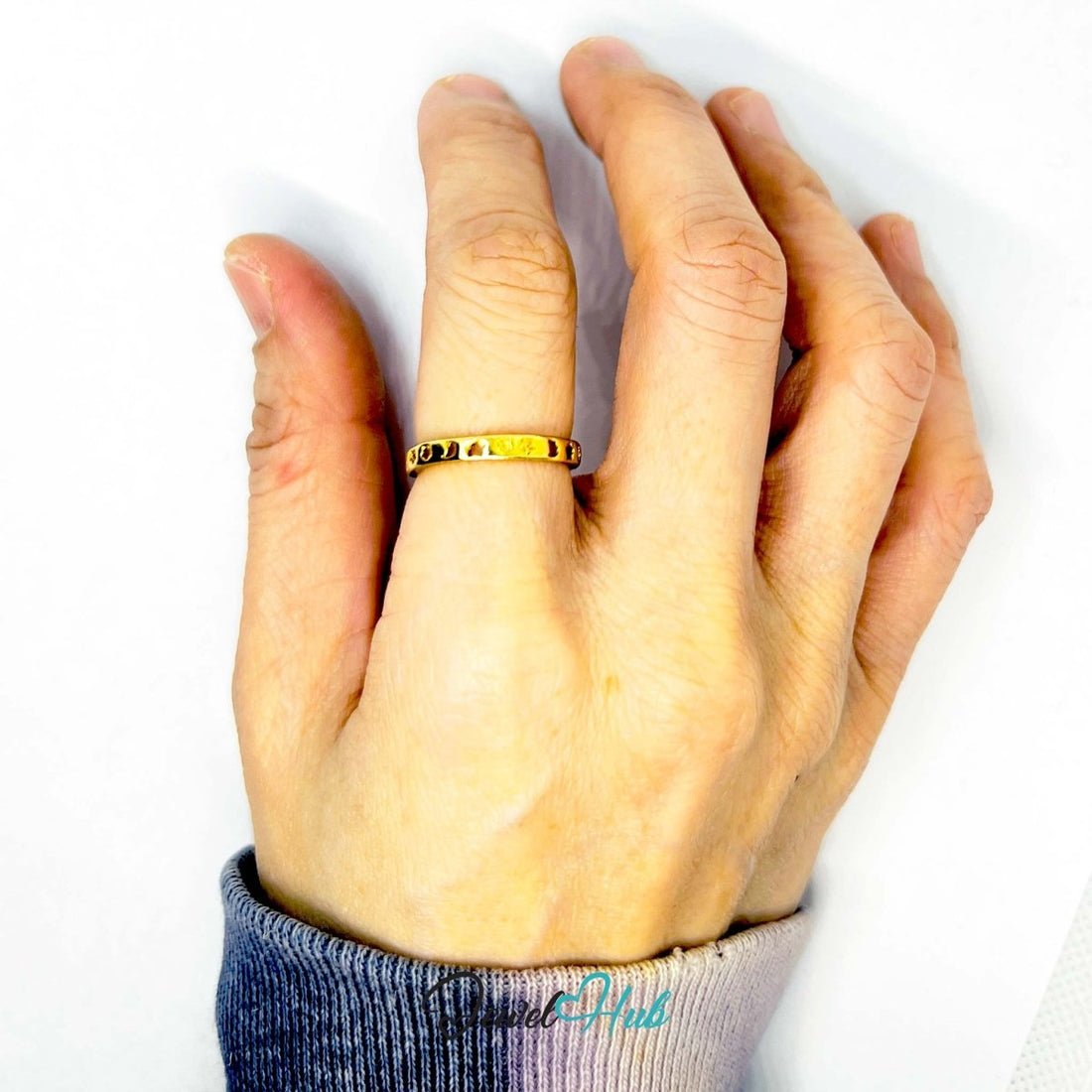 LaceForm Gold - Plated Zinc Ring · Dainty Cutout Band Statement - JewelHub.co.uk