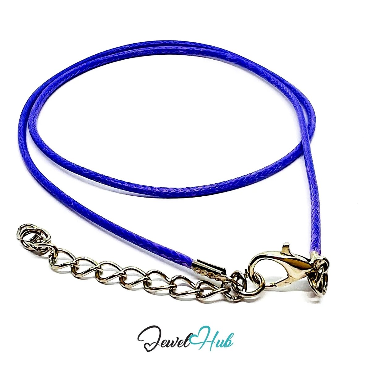 Light Purple Faux Leather Cord Necklace – 40cm Layering Base (Silver Clasp) - JewelHub.co.uk