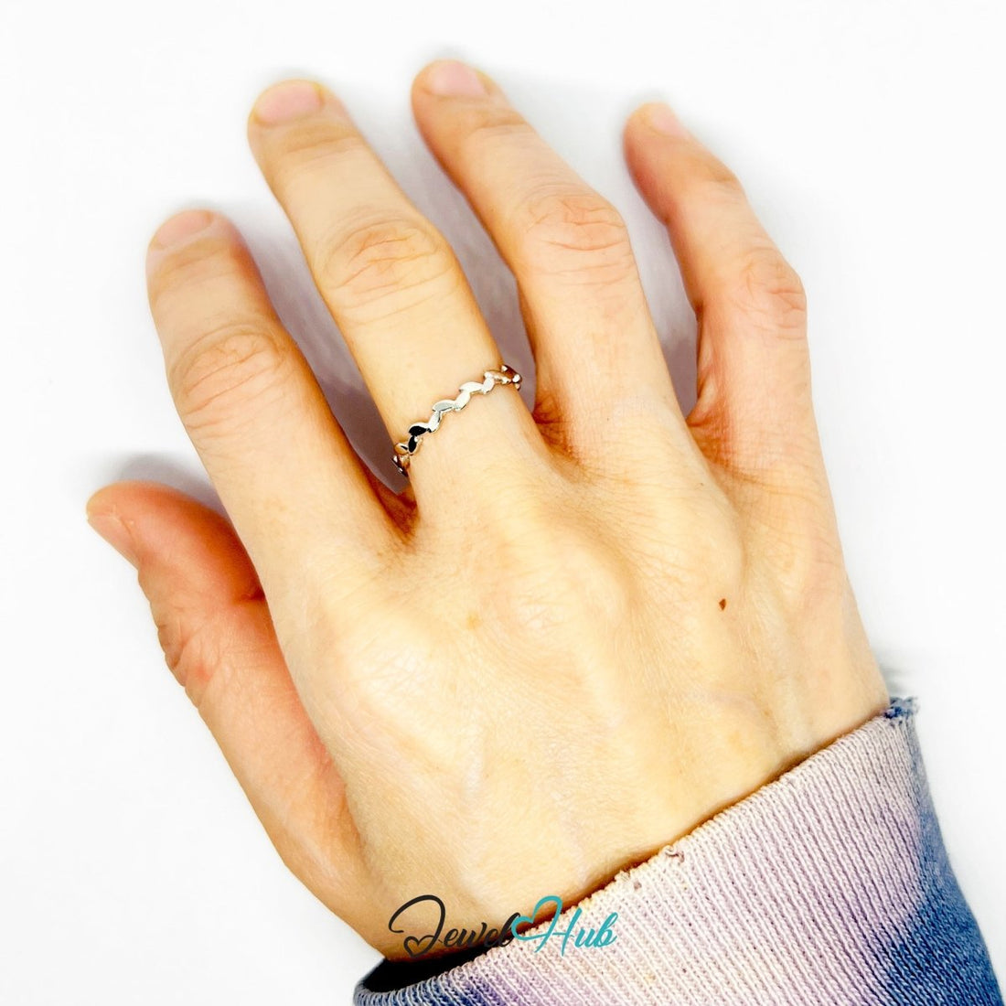 Loop Wrap Ring | Silver‑Tone Zinc Alloy Sculptural Band - JewelHub.co.uk