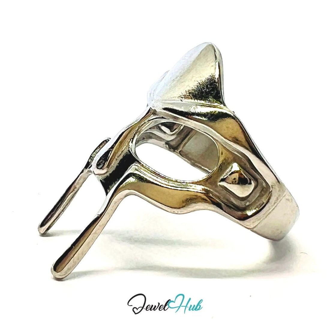 MaskForm Stainless Steel Silver Ring with Adjustable QRS Fit . Hide behind the Mask - JewelHub.co.uk