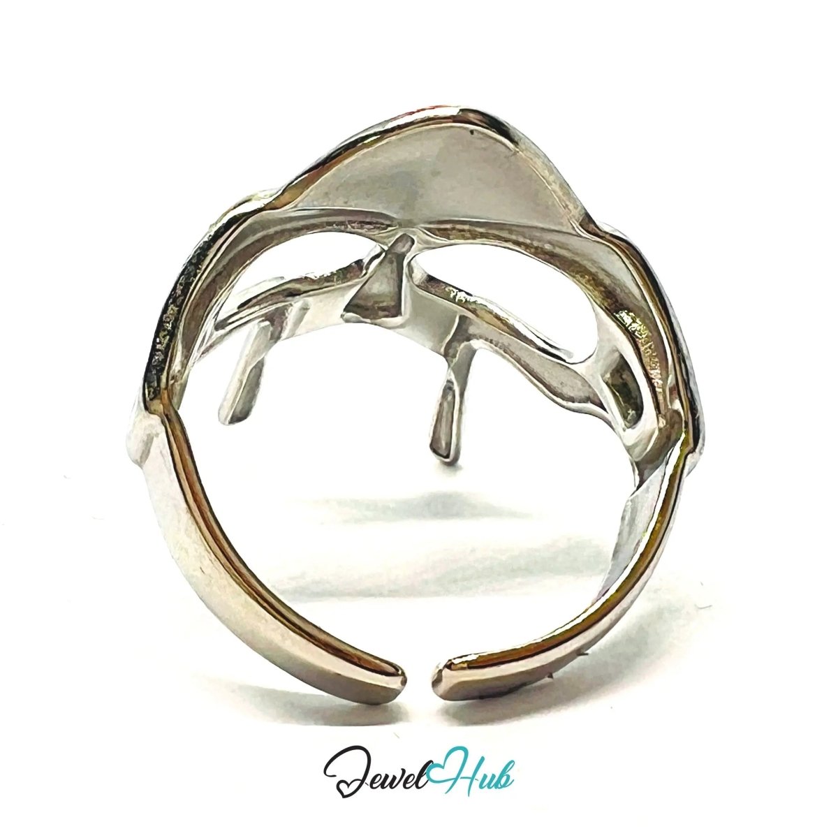MaskForm Stainless Steel Silver Ring with Adjustable QRS Fit . Hide behind the Mask - JewelHub.co.uk