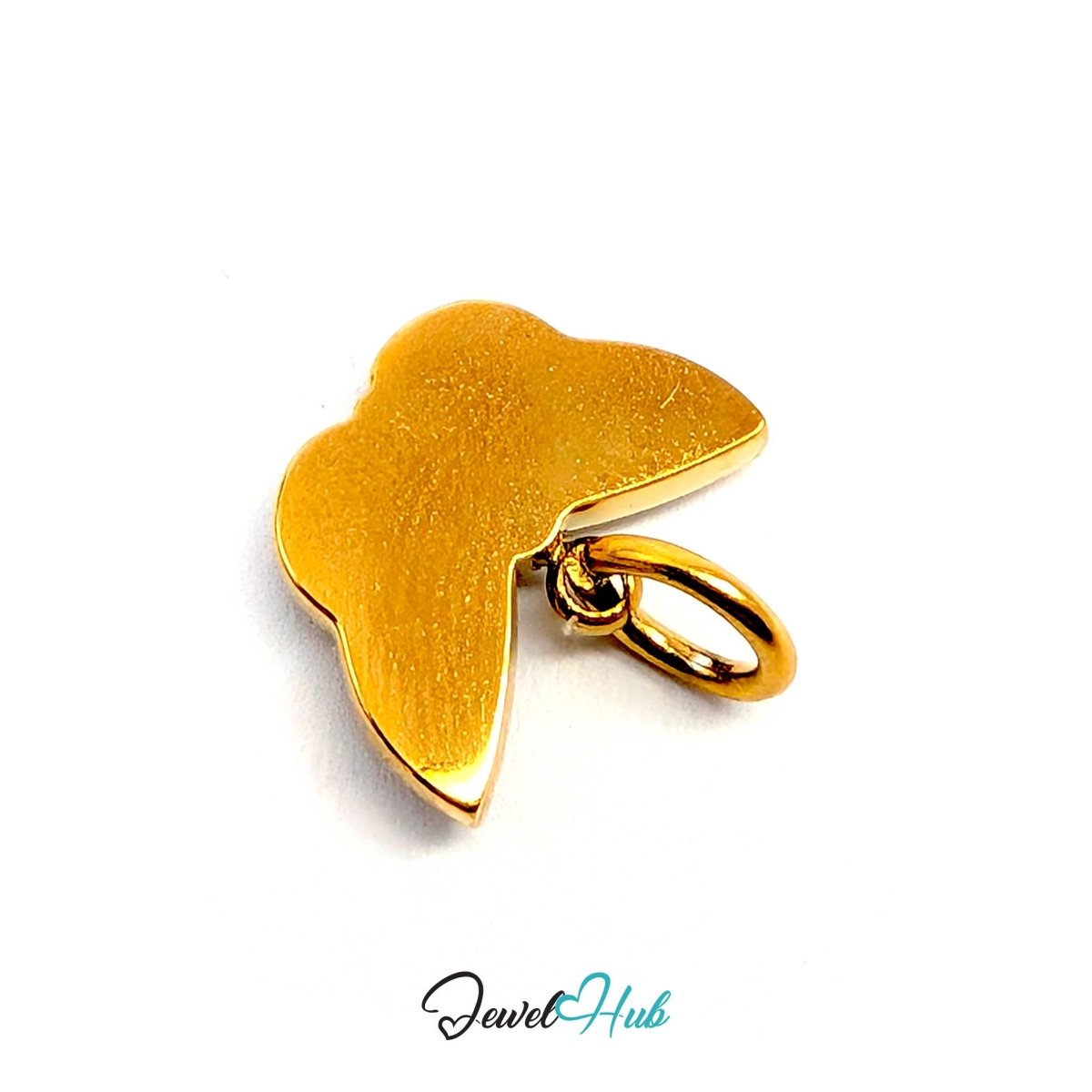 Mini Butterfly Charm - Gold Stainless Steel Pearl Enamel - 13.1x9.6mm