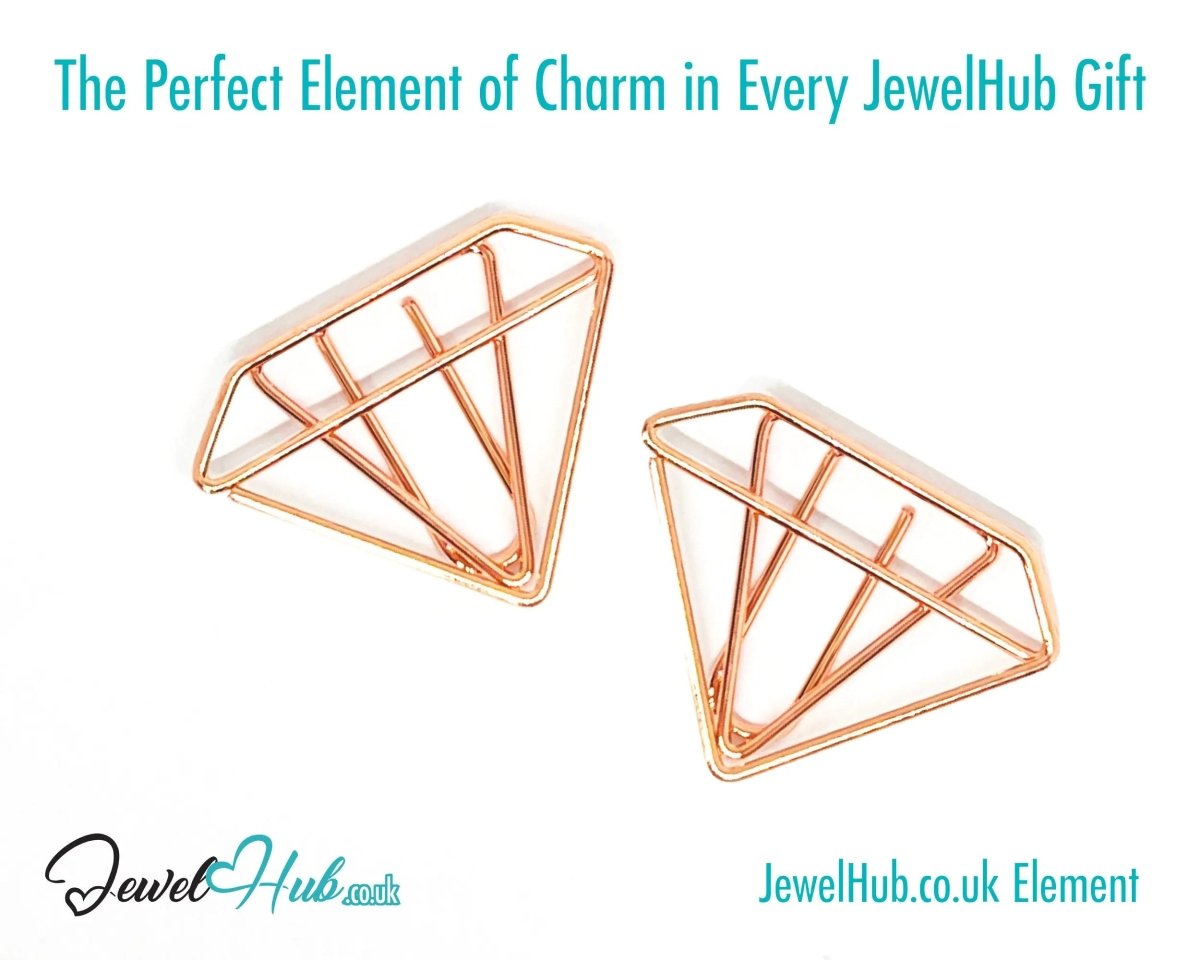 Mini Diamond Ring Paper Clips · Iron Duo · Gold & Rose Gold · Elegant Stationery Accent · Bestseller Combo - JewelHub.co.uk