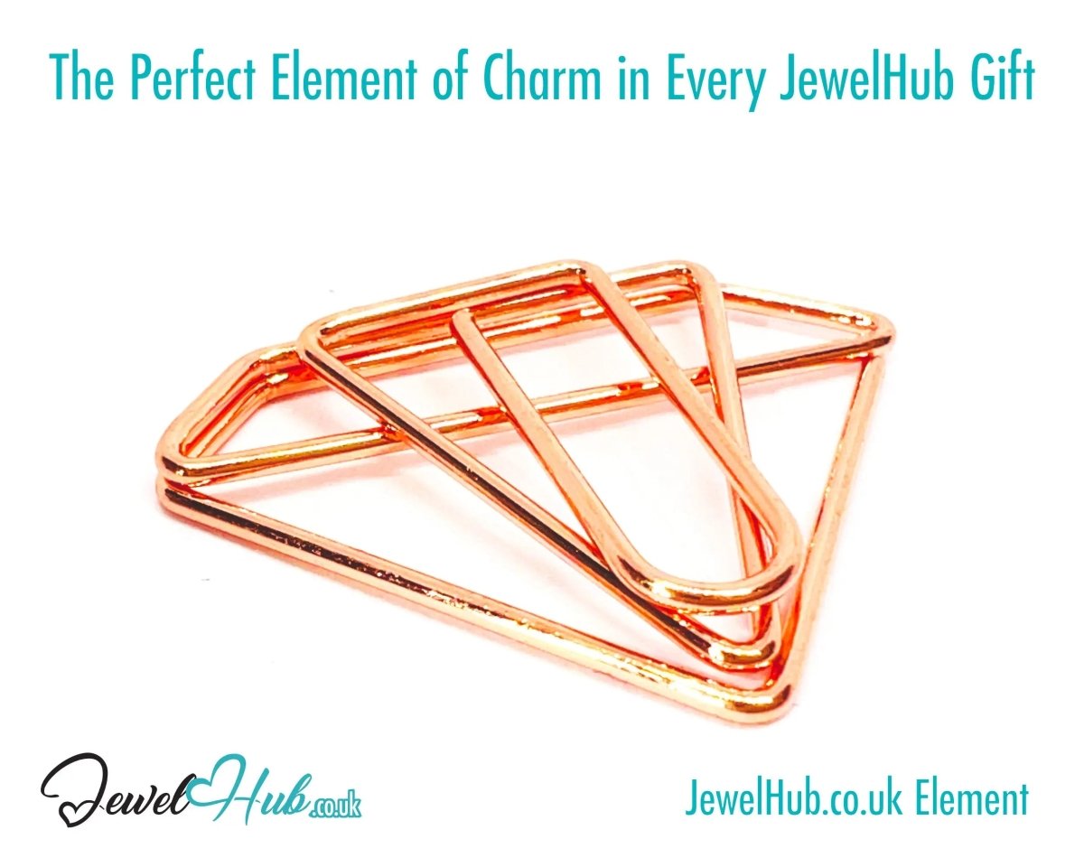 Mini Diamond Ring Paper Clips · Iron Duo · Gold & Rose Gold · Elegant Stationery Accent · Bestseller Combo - JewelHub.co.uk