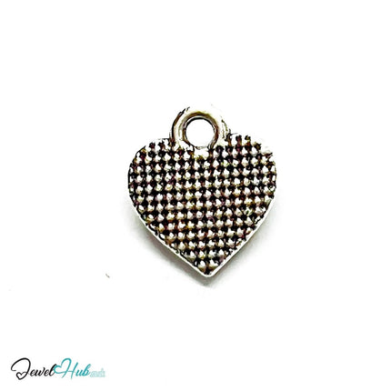 MiniCharm . Bow Heart . Everyday Storytelling . Silver - Plated Zinc Alloy Charm - JewelHub.co.uk