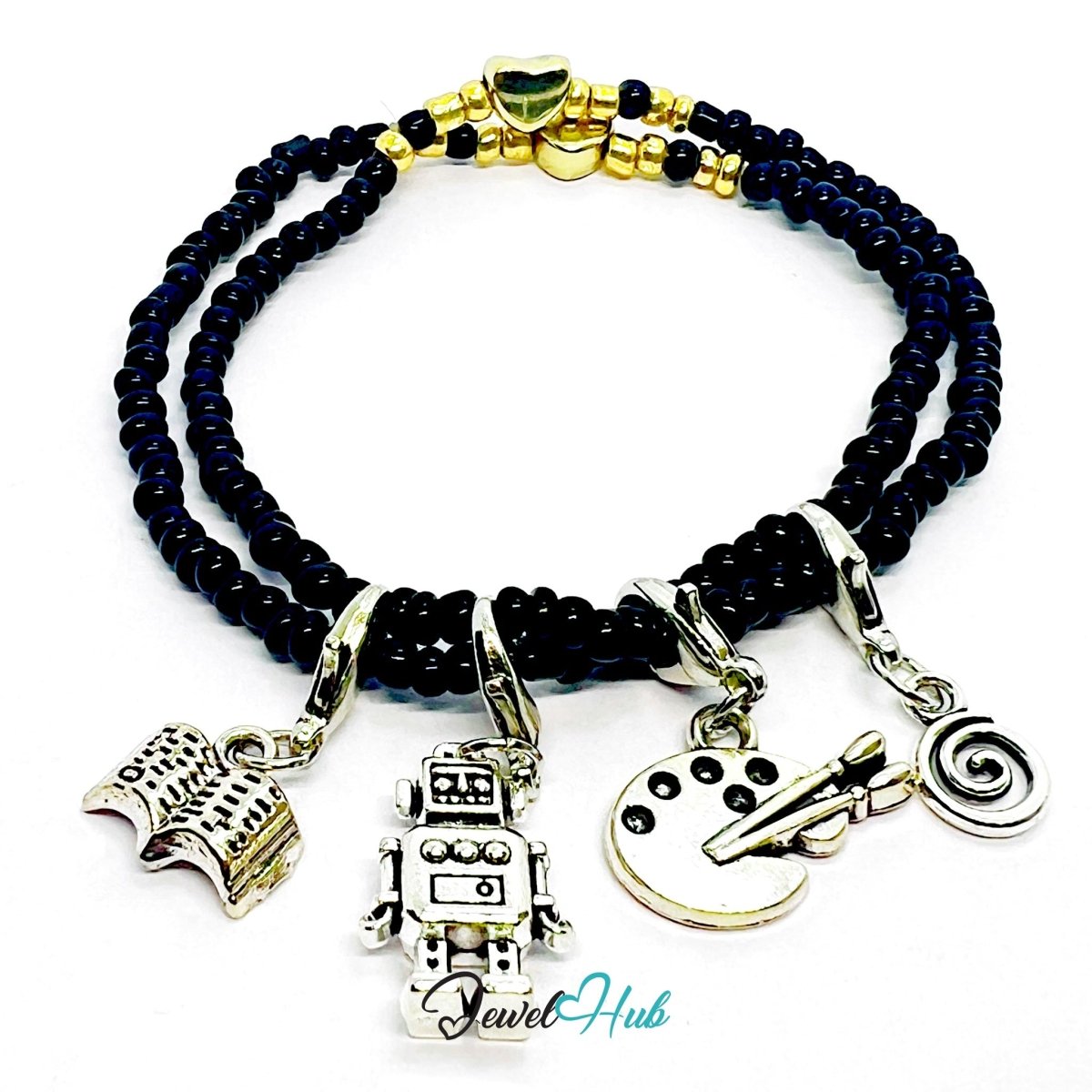 MiniCharm™ Creative Series – Robots, Books & Big Ideas Pack (Set of 4) - JewelHub.co.uk