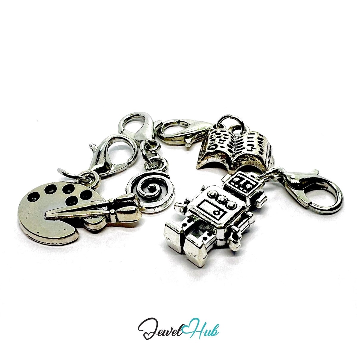 MiniCharm™ Creative Series – Robots, Books & Big Ideas Pack (Set of 4) - JewelHub.co.uk