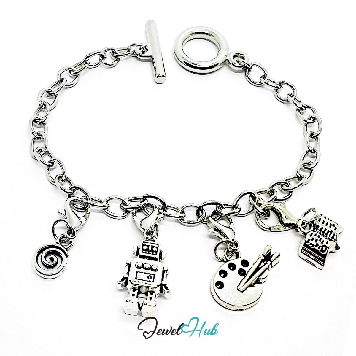 MiniCharm™ Creative Series – Robots, Books & Big Ideas Pack (Set of 4) - JewelHub.co.uk