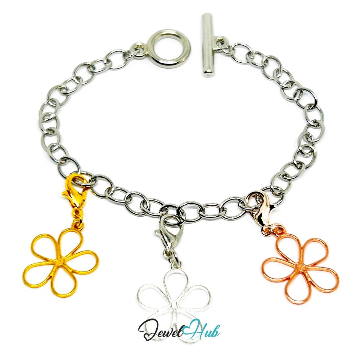 MiniCharm™ Flower Series – Hollow Harmony Pack (Set of 3) - JewelHub.co.uk