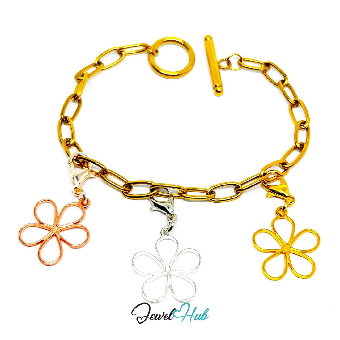 MiniCharm™ Flower Series – Hollow Harmony Pack (Set of 3) - JewelHub.co.uk