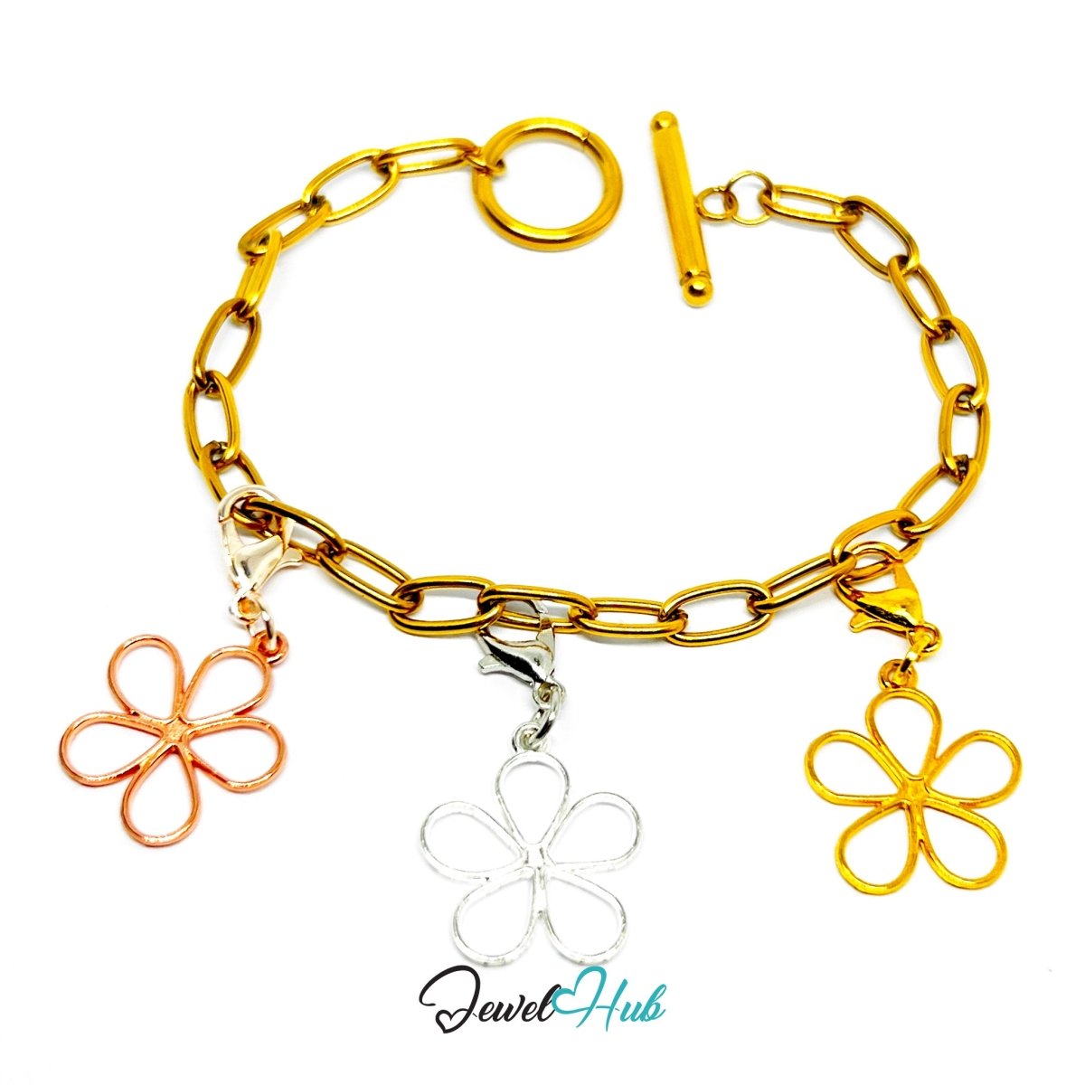 MiniCharm™ Flower Series – Hollow Harmony Pack (Set of 3) - JewelHub.co.uk