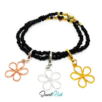 Flower Charm Bracelet Set – Open Petal Trio (
