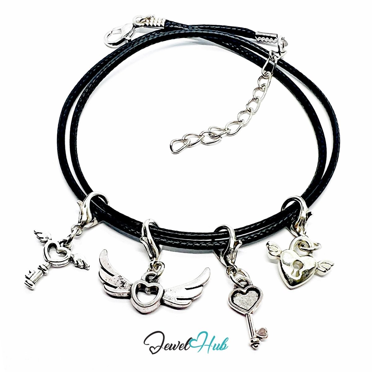 MiniCharm™ Heart & Wing Series – Guarded Flight Pack (Set of 4) - JewelHub.co.uk