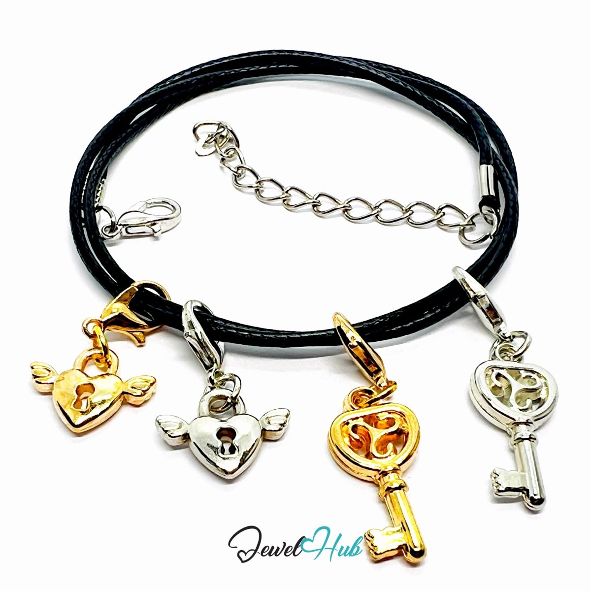 MiniCharm™ Lock & Key Series – Winged Trust Pack (Set of 4) - JewelHub.co.uk