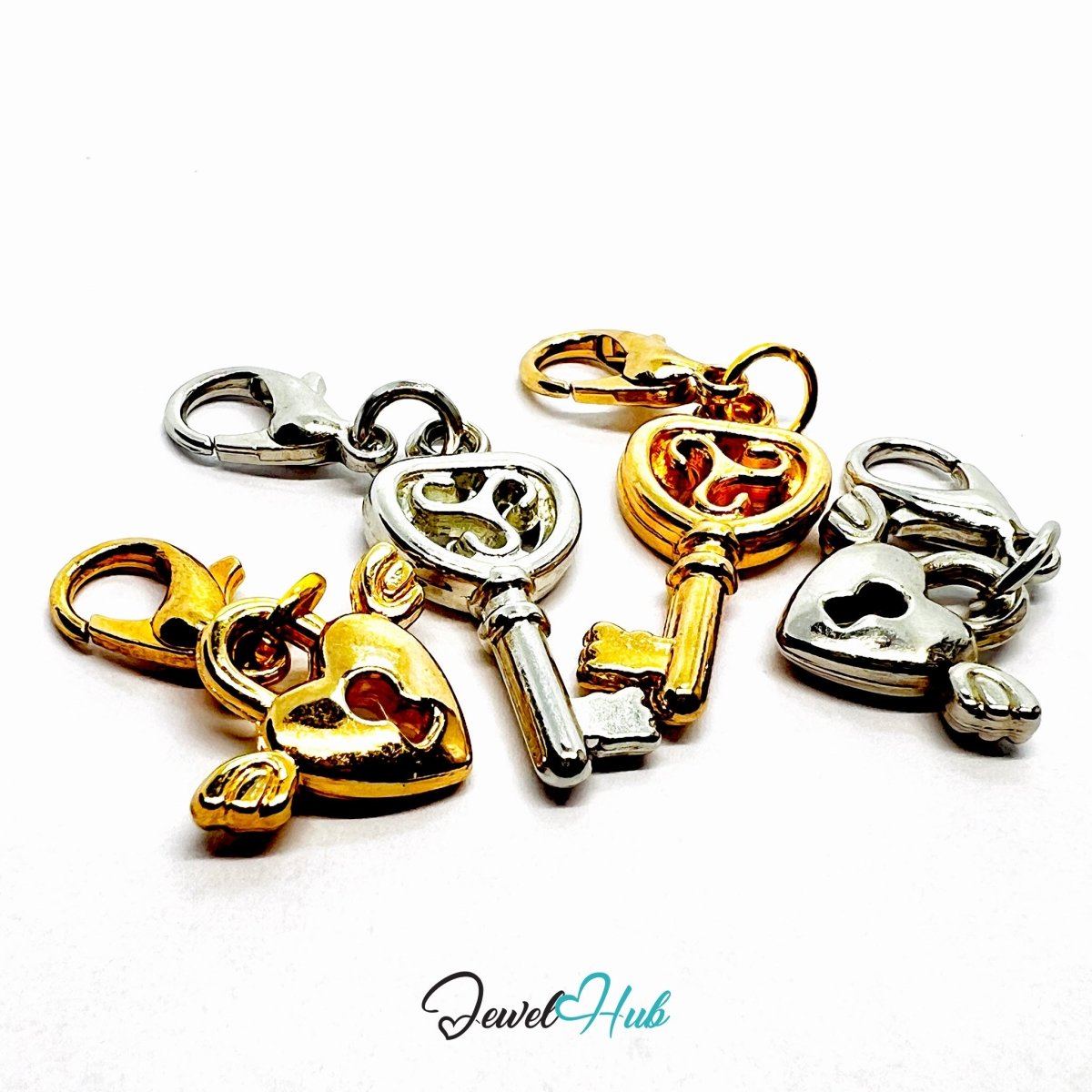 MiniCharm™ Lock & Key Series – Winged Trust Pack (Set of 4) - JewelHub.co.uk