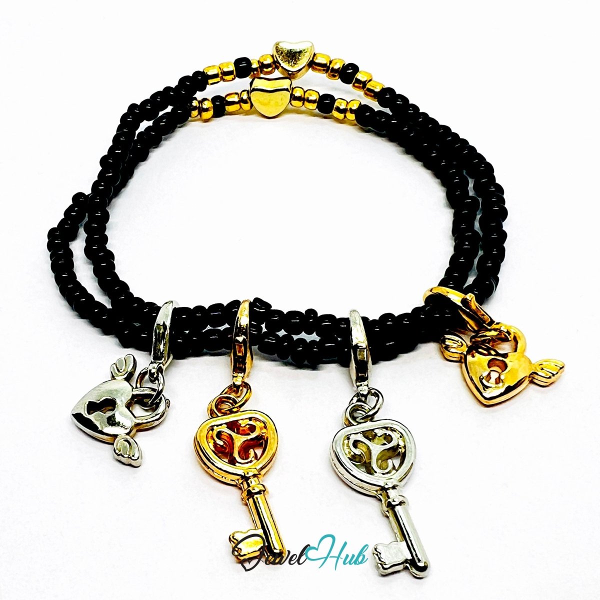 MiniCharm™ Lock & Key Series – Winged Trust Pack (Set of 4) - JewelHub.co.uk