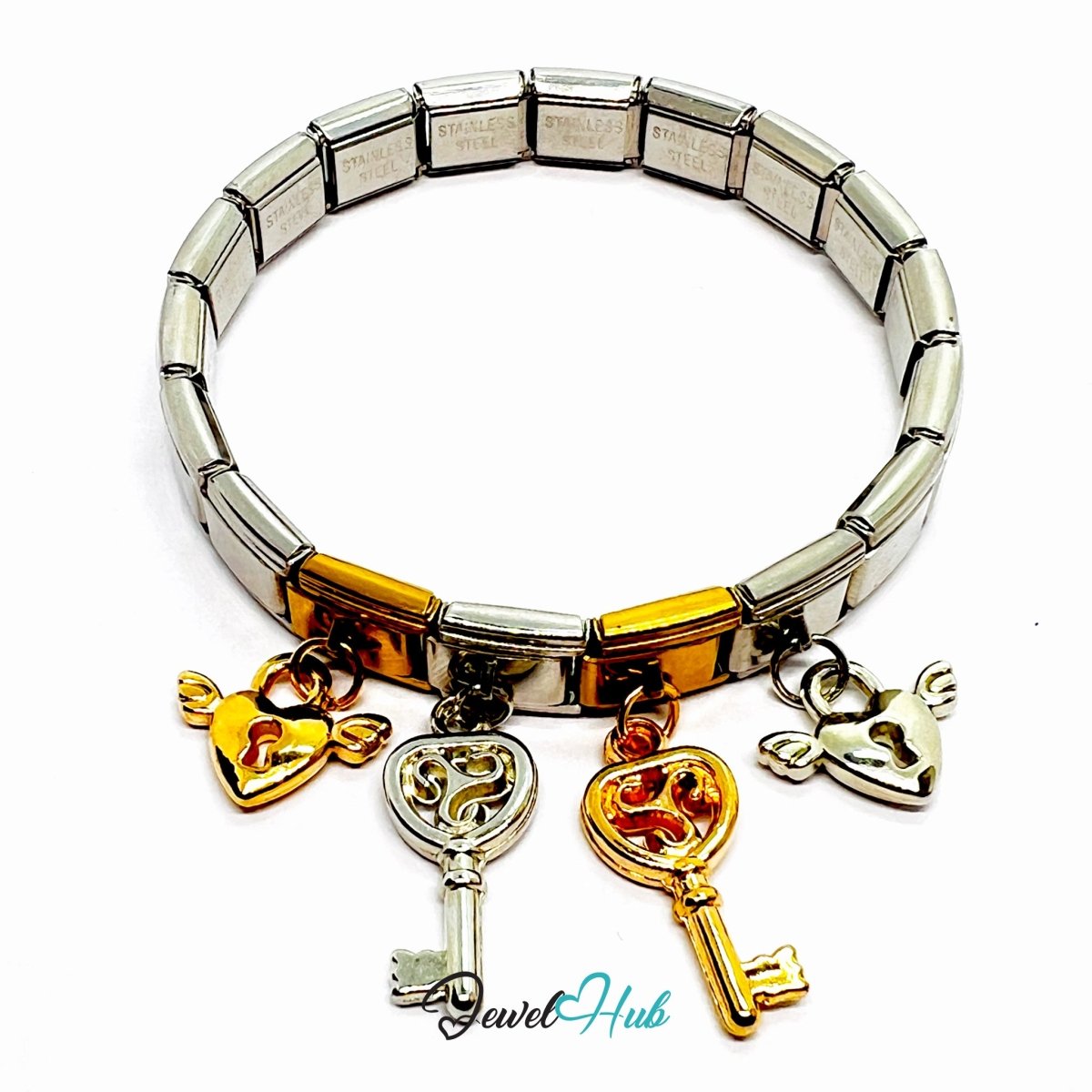 MiniCharm™ Lock & Key Series – Winged Trust Pack (Set of 4) - JewelHub.co.uk