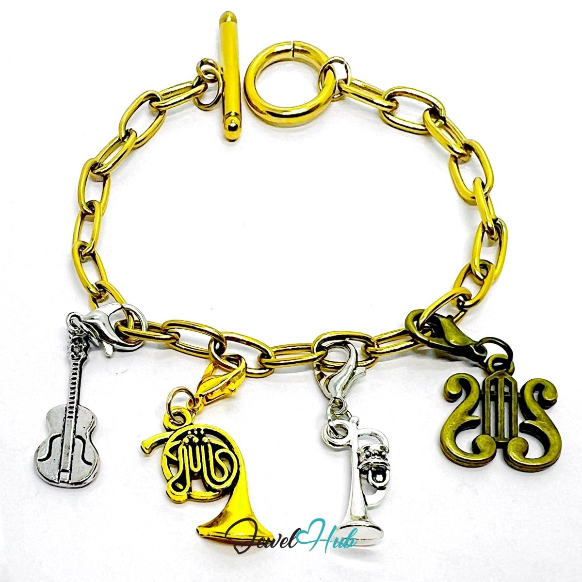 MiniCharm™ Music Series – Brass, Strings & Stage Lights Pack (Set of 4) - JewelHub.co.uk