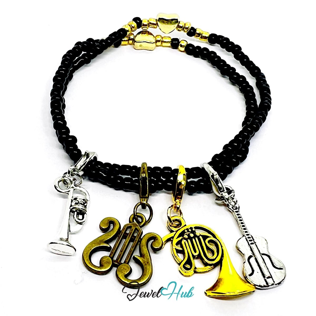 MiniCharm™ Music Series – Brass, Strings & Stage Lights Pack (Set of 4) - JewelHub.co.uk