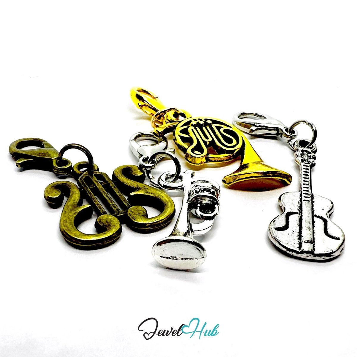 MiniCharm™ Music Series – Brass, Strings & Stage Lights Pack (Set of 4) - JewelHub.co.uk