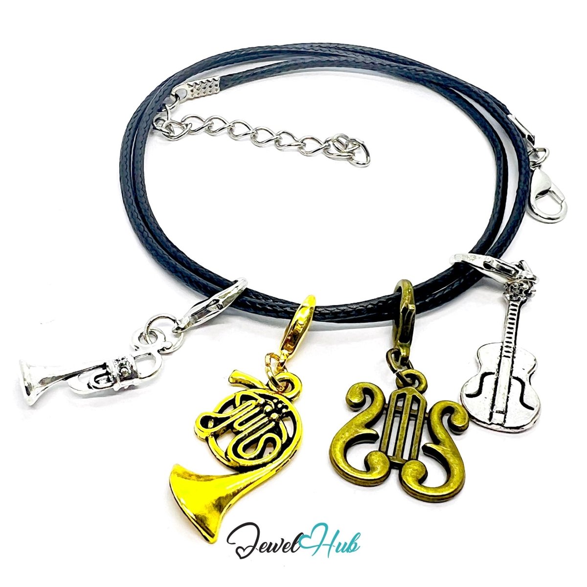 MiniCharm™ Music Series – Brass, Strings & Stage Lights Pack (Set of 4) - JewelHub.co.uk