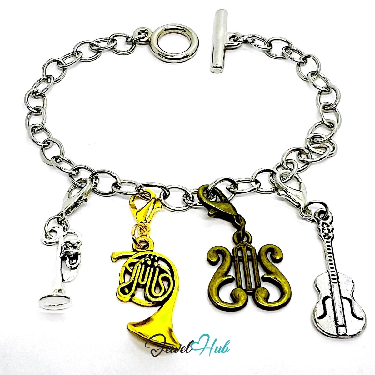 MiniCharm™ Music Series – Brass, Strings & Stage Lights Pack (Set of 4) - JewelHub.co.uk