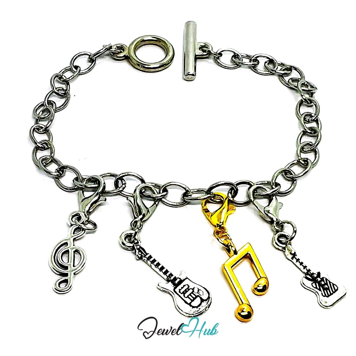 MiniCharm™ Music Series – Guitars, Notes & Quiet Playlists Pack (Set of 4) - JewelHub.co.uk