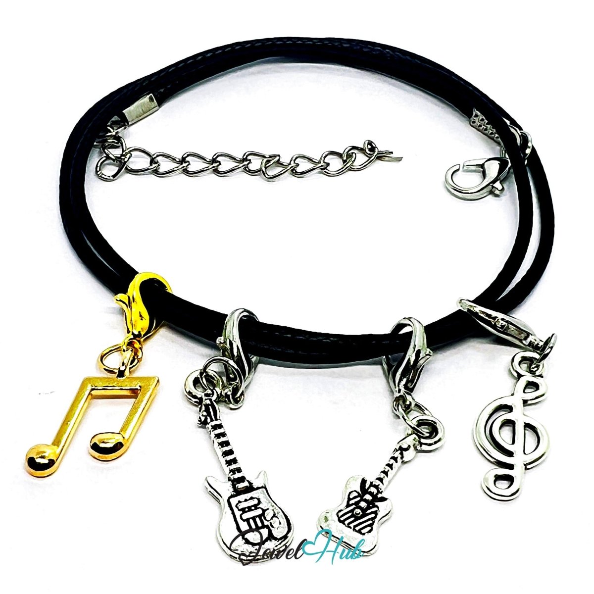 MiniCharm™ Music Series – Guitars, Notes & Quiet Playlists Pack (Set of 4) - JewelHub.co.uk