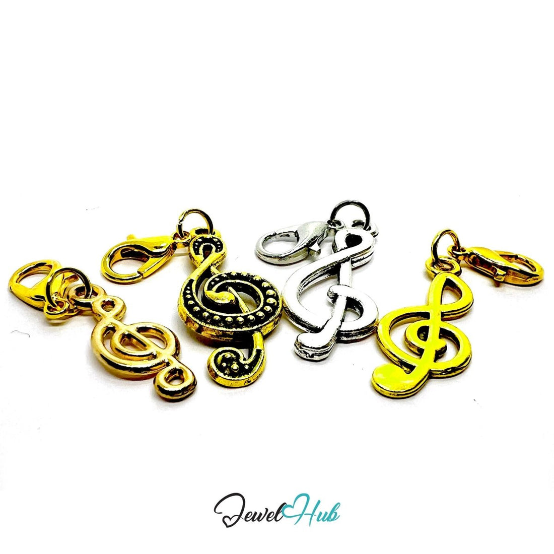MiniCharm™ Music Series – Treble Notes & Golden Motifs Pack (Set of 4) - JewelHub.co.uk
