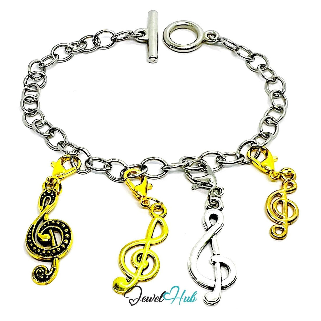 MiniCharm™ Music Series – Treble Notes & Golden Motifs Pack (Set of 4) - JewelHub.co.uk