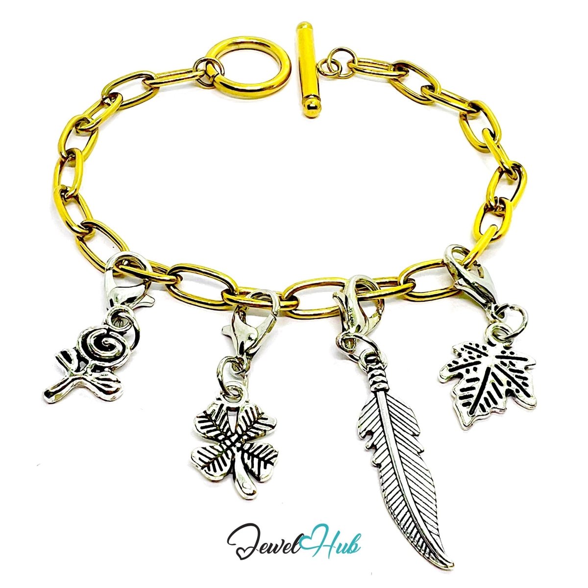 MiniCharm™ Nature Series – Petals, Feathers & Lucky Leaves Pack (Set of 4) - JewelHub.co.uk