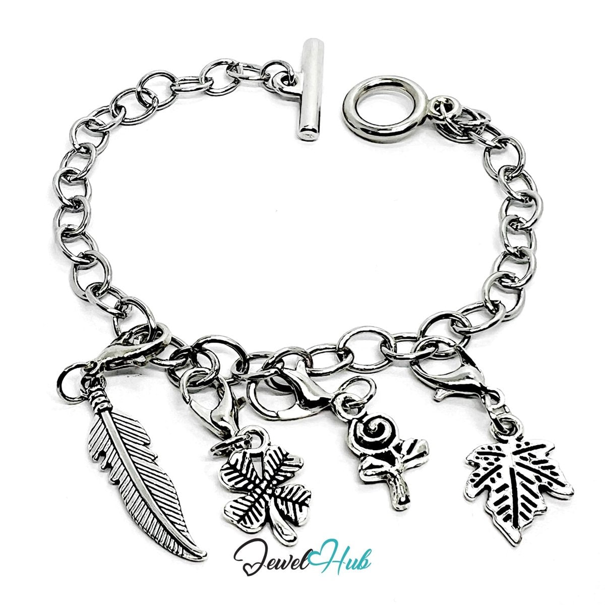 MiniCharm™ Nature Series – Petals, Feathers & Lucky Leaves Pack (Set of 4) - JewelHub.co.uk