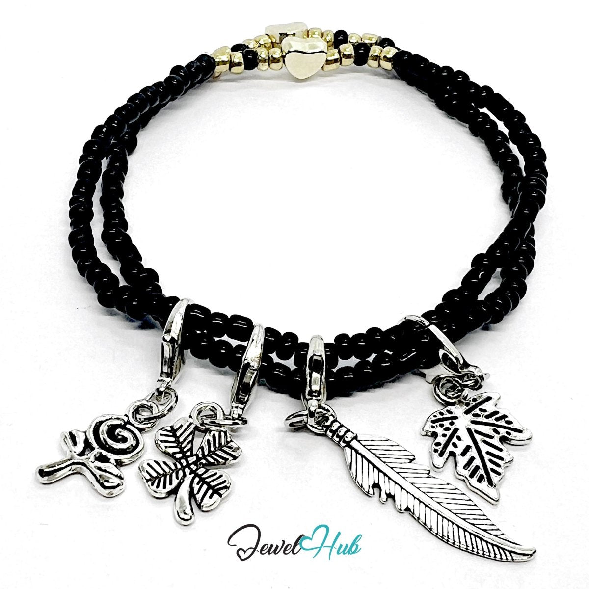 MiniCharm™ Nature Series – Petals, Feathers & Lucky Leaves Pack (Set of 4) - JewelHub.co.uk