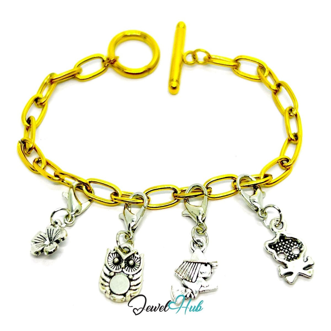 MiniCharm™ Night Story Series – Witches, Owls & Tiny Skulls Pack (Set of 4) - JewelHub.co.uk