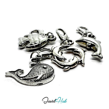 MiniCharm™ Ocean Series – Dolphins, Fish & Little Whales Pack (Set of 4) - JewelHub.co.uk