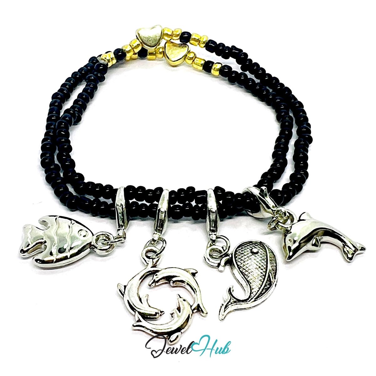 MiniCharm™ Ocean Series – Dolphins, Fish & Little Whales Pack (Set of 4) - JewelHub.co.uk